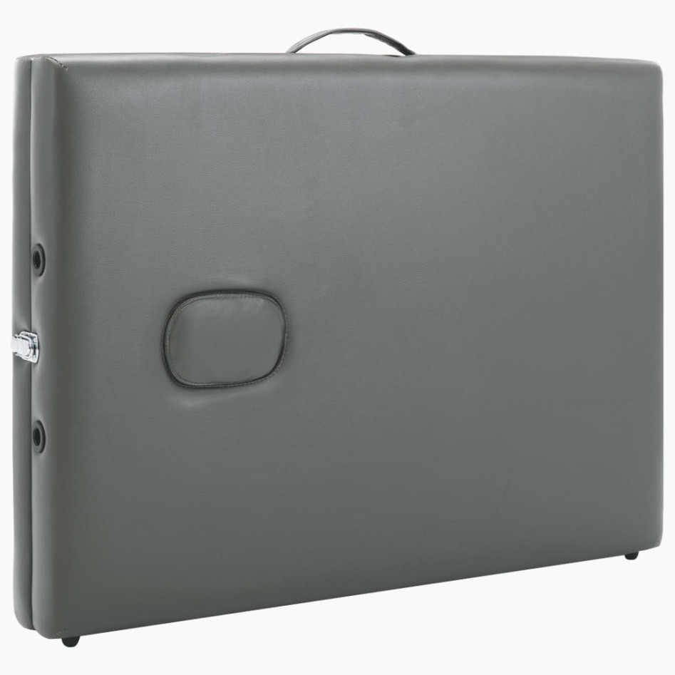 Camilla de masaje 2 zonas estructura madera antracita 186x68