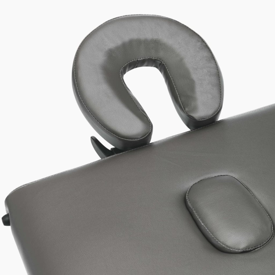 Camilla de masaje 2 zonas estructura madera antracita 186x68