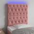 Cabecero con luces LED terciopelo rosa 80x7x118/128