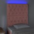 Cabecero con luces LED terciopelo rosa 80x7x118/128