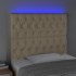 Cabecero con luces LED tela crema 100x7x118/128