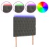 Cabecero con luces LED terciopelo gris oscuro 90x7x118/128