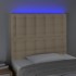 Cabecero con luces LED tela crema 100x5x118/128