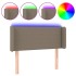 Cabecero con LED de tela gris taupe 93x16x78/88
