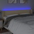 Cabecero con LED de tela crema 183x16x78/88