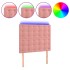 Cabecero con luces LED terciopelo rosa 80x5x118/128