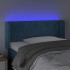 Cabecero con LED de terciopelo azul oscuro 93x16x78/88