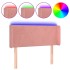Cabecero con LED de terciopelo rosa 103x16x78/88