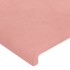 Cabecero con LED de terciopelo rosa 103x16x78/88