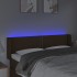 Cabecero con LED de tela marrón oscuro 147x16x78/88