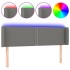 Cabecero con LED de tela gris oscuro 147x16x78/88