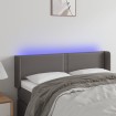 Cabecero con LED cuero sintético gris 147x16x78/88 cm