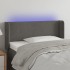Cabecero con LED de terciopelo gris oscuro 93x16x78/88