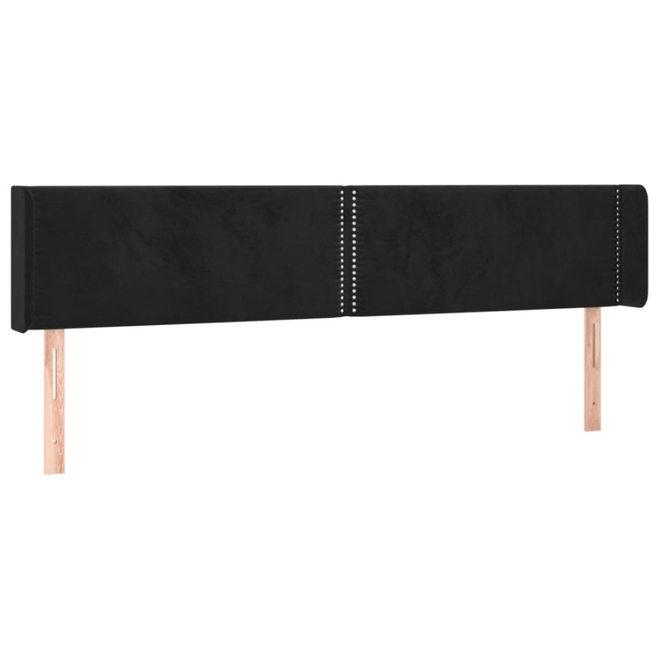 Cabecero con LED de terciopelo negro 163x16x78/88