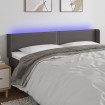 Cabecero con LED cuero sintético gris 183x16x78/88 cm