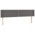 Cabecero con LED cuero sintético gris 183x16x78/88