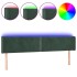 Cabecero con LED de terciopelo verde oscuro 183x16x78/88
