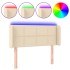 Cabecero con LED de tela crema 93x16x78/88