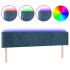 Cabecero con LED de terciopelo azul oscuro 163x16x78/88