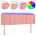 Cabecero con LED de terciopelo rosa 147x16x78/88