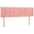 Cabecero con LED de terciopelo rosa 147x16x78/88