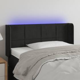 Cabecero con LED de terciopelo negro 103x16x78/88