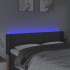 Cabecero con LED de tela gris oscuro 147x16x78/88