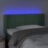 Cabecero con LED de terciopelo verde oscuro 93x16x78/88