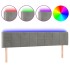 Cabecero con LED de terciopelo gris claro 183x16x78/88