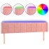 Cabecero con LED de terciopelo rosa 203x16x78/88