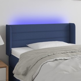 Cabecero con LED de tela azul 93x16x78/88