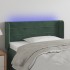 Cabecero con LED de terciopelo verde oscuro 93x16x78/88