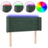 Cabecero con LED de terciopelo verde oscuro 93x16x78/88