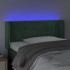 Cabecero con LED de terciopelo verde oscuro 93x16x78/88