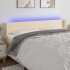 Cabecero con LED de tela crema 163x16x78/88