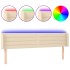Cabecero con LED de tela crema 163x16x78/88