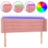 Cabecero con LED de terciopelo rosa 147x16x78/88