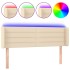 Cabecero con LED de tela crema 147x16x78/88