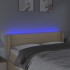 Cabecero con LED de tela crema 147x16x78/88