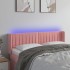 Cabecero con LED de terciopelo rosa 147x16x78/88