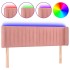 Cabecero con LED de terciopelo rosa 147x16x78/88