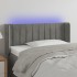 Cabecero con LED de terciopelo gris claro 93x16x78/88