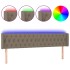 Cabecero con LED de tela gris taupe 183x16x78/88