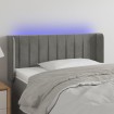 Cabecero con LED de terciopelo gris claro 83x16x78/88 cm