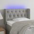 Cabecero con LED de tela gris claro 83x16x78/88