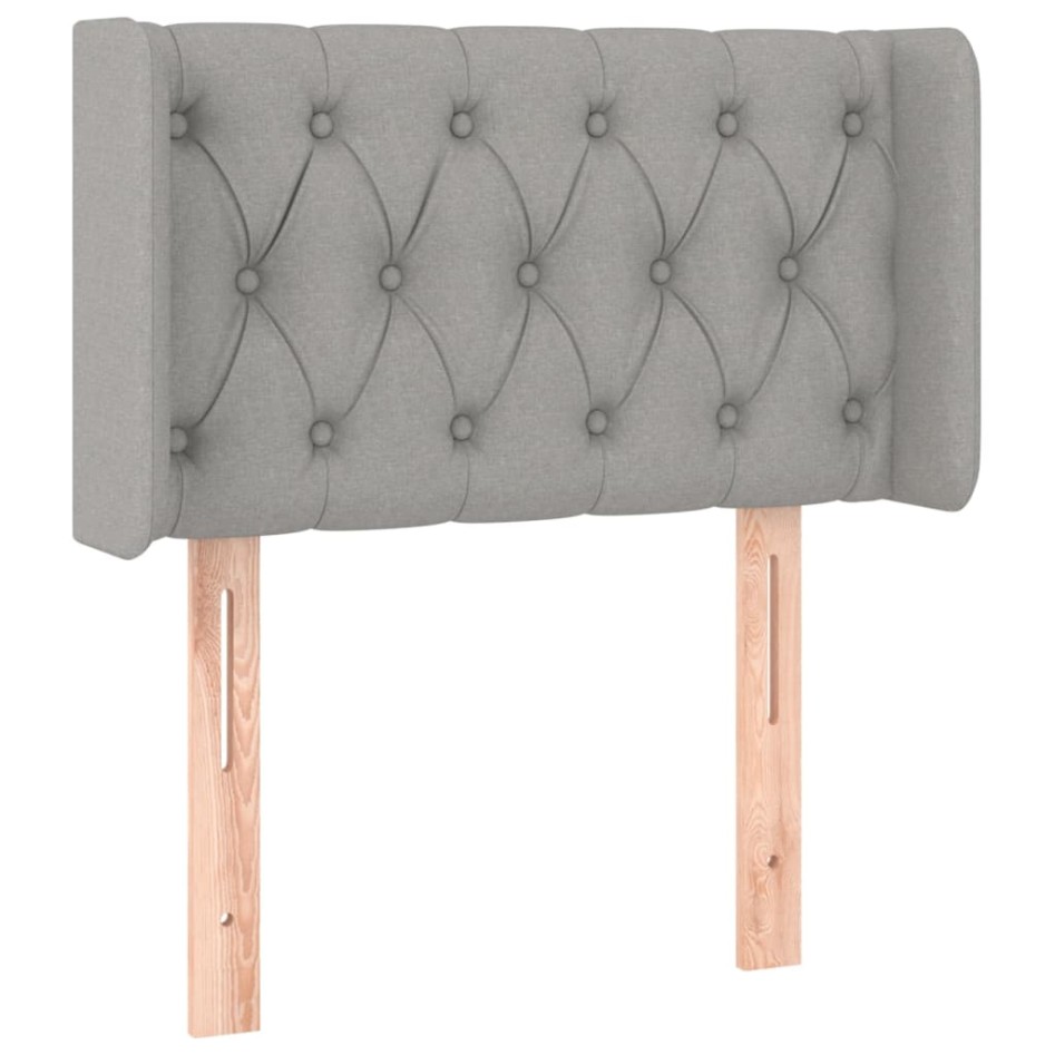 Cabecero con LED de tela gris claro 83x16x78/88