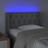 Cabecero con LED de tela gris claro 83x16x78/88