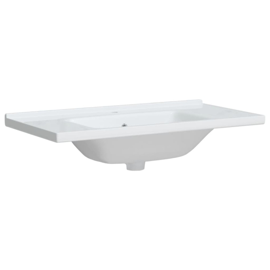 Lavabo de baño rectangular cerámica blanco 91,5x48x19,5