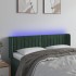 Cabecero con LED de terciopelo verde oscuro 147x16x78/88