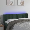 Cabecero con LED de terciopelo verde oscuro 147x16x78/88 cm